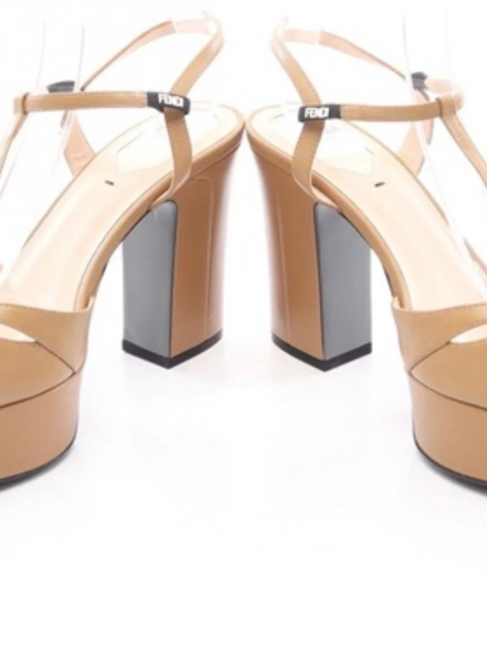 BRAND NEW Fendi Tan Platform Sandal with Block Heel